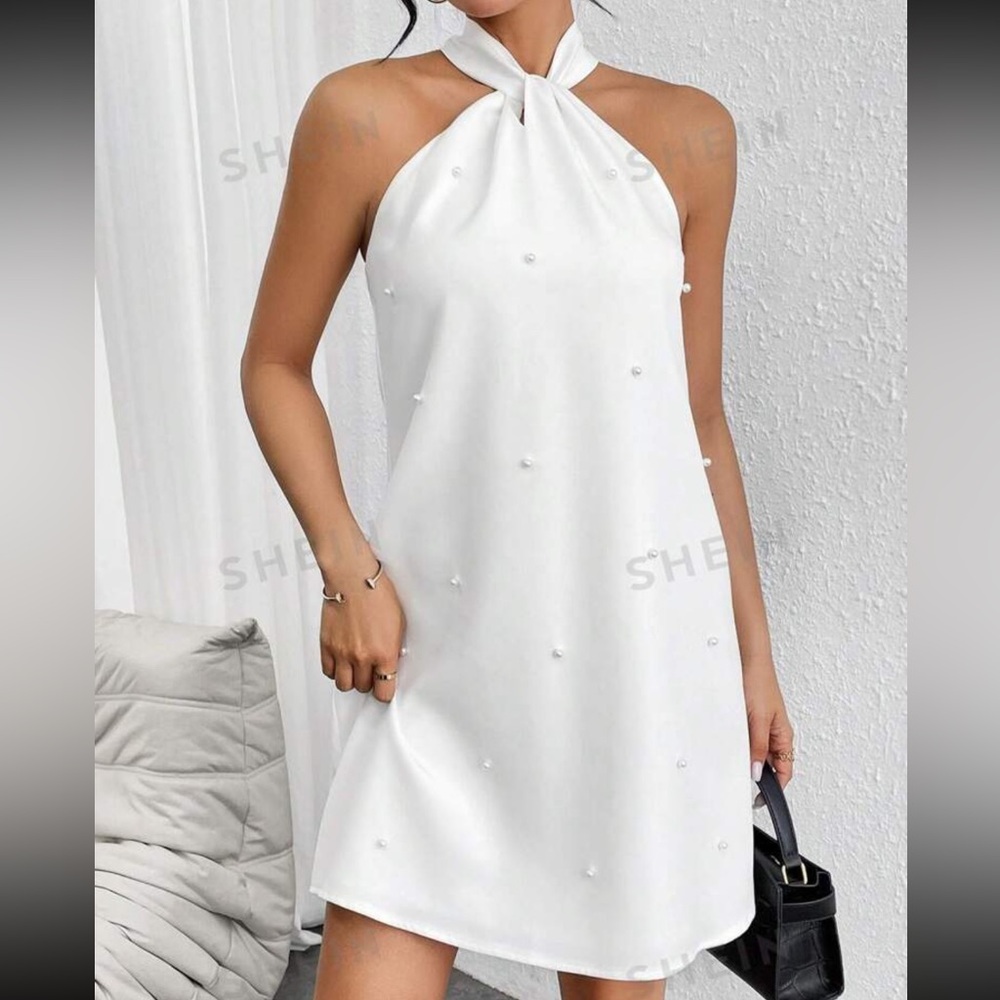 White pearl dress